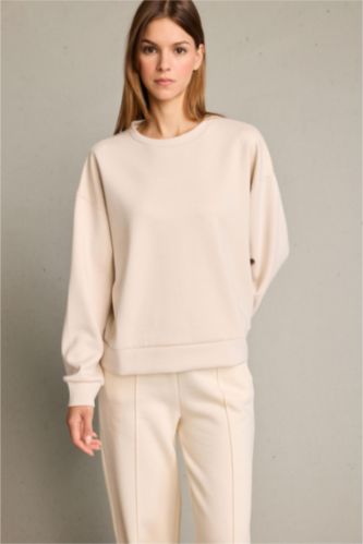 Bisiklet Yaka Modal Sweatshirt