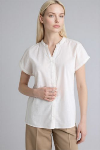 Женщины Бежевый Short Sleeve Shirt