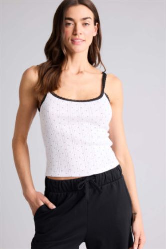 Женщины Кремовый Майка Regular Fit