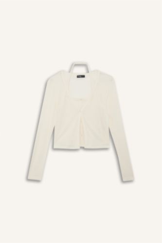 Coool Katmanlı Fitilli Kaşkorse Uzun Kollu Tişört