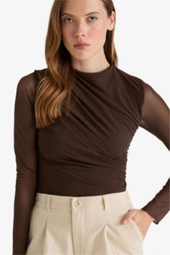 تيشيرت ردن طويل تول سليم فيت