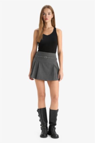Normal Waist Mini Skirt