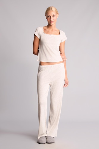 Regular Fit Heather Grey Short Sleeve T-Shirt and Pants Pyjama Set