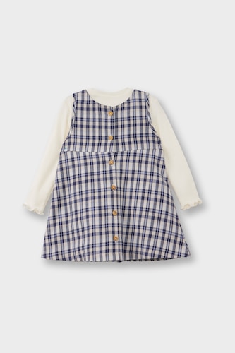 Girl T-Shirt Plaid Dress 2 Piece Set