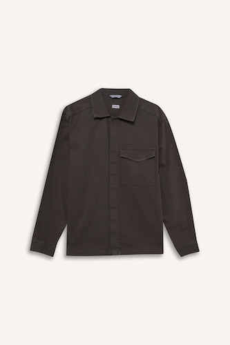 %100 Pamuk Boxy Fit Gabardin Uzun Kollu Gömlek