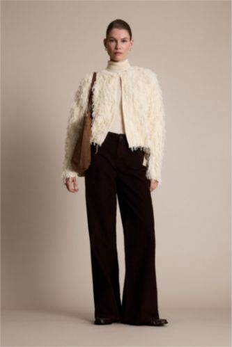 Wide Leg High Waist Velvet Trousers