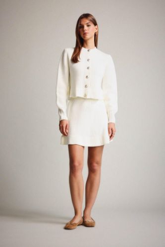 Triko Pileli Mini Etek