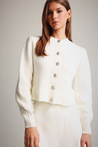 Bisiklet Yaka Düğmeli Triko Hırka