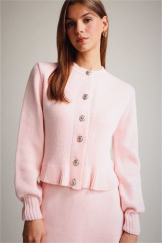 كارديجان محبوك بأزرار بياقة مستديرة