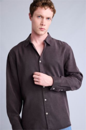 Мужчины Коричневый Рубашка Regular Fit