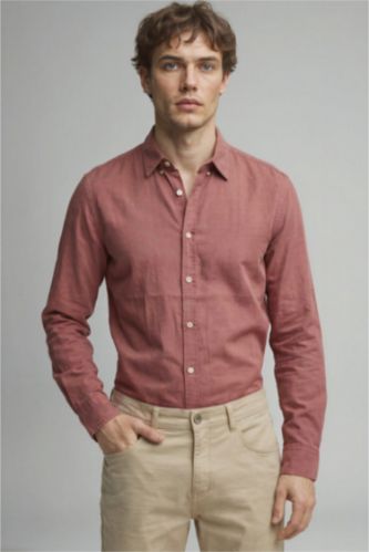 HOMME Bordeaux Chemise premium en tencel