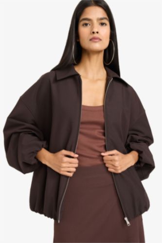 Женщины Коричневый Куртка из тафты