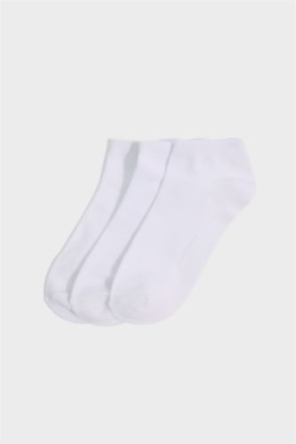 Kadın Beyaz Kadın 3'lü Bambu Patik Çorap