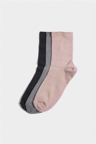 Kadın Karma 3'lü Pamuklu Uzun Çorap
