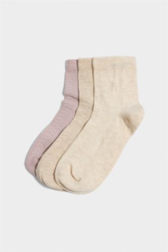 Kadın 3'lü Pamuklu Soket Çorap