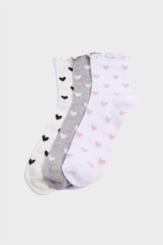 Kadın Karma Kadın 3'lü Pamuklu Soket Çorap