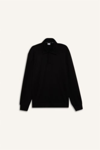 Standart Fit Polo Yaka Modal Sporcu Sweatshirt