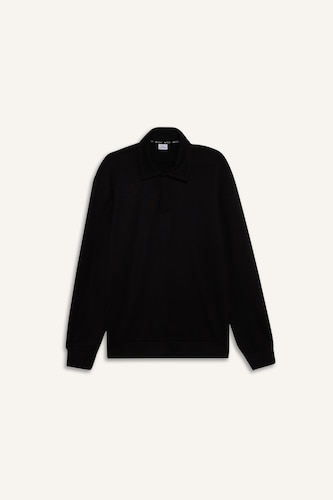 Standart Fit Polo Yaka Modal Sporcu Sweatshirt