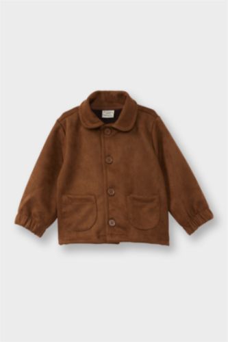 Baby Girl Shirt Collar Puffer Jacket