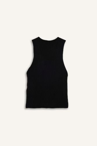 Slim Fit Dar Kesim U Yaka Fermuarlı Atlet