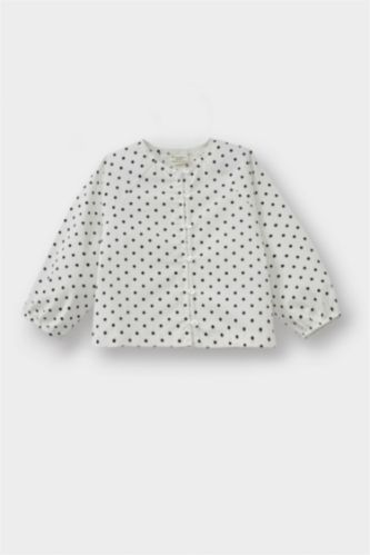 Regular Fit Poplin Polka Dot Long Sleeve Shirt