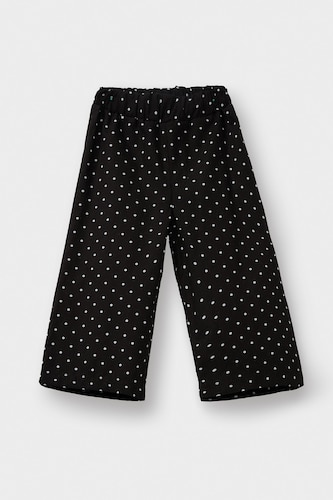 Baby Girl Wide Leg Polka Dot Straight Leg Poplin Trousers