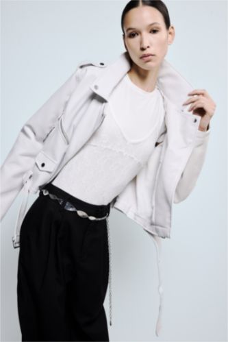 Kadın Silver Parlak Desenli Metal Zincir Kemer