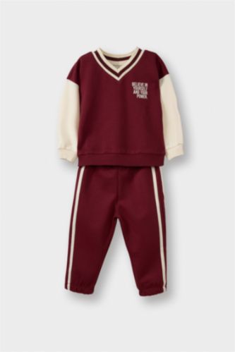 Erkek Bebek 2'li Takım Baskılı Sweatshirt Eşofman Altı