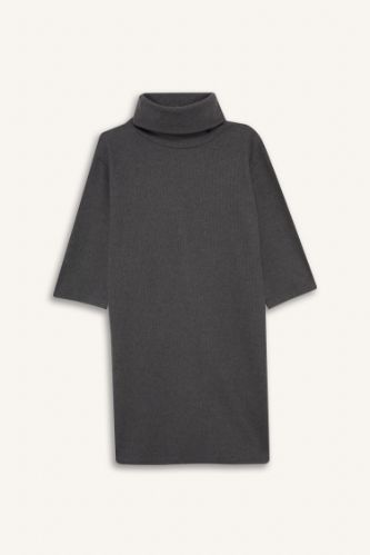 Balıkçı Yaka Yarım Kollu Mini Elbise