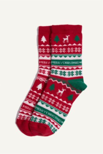 Kız Çocuk Kutulu Yılbaşı Temalı 2'li Pamuklu Uzun Çorap