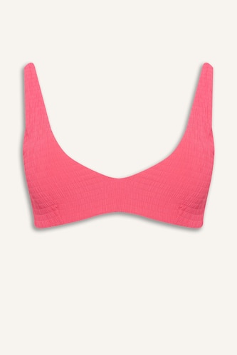 Regular Fit Crinkle Fabric Bikini Top