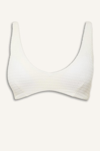 Regular Fit Kırışık Dokulu Bikini Üstü