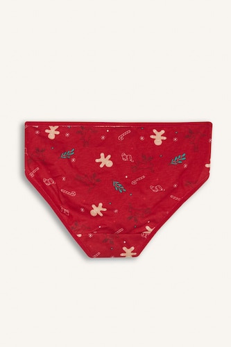 Girl Christmas Themed Cotton Slip Panty