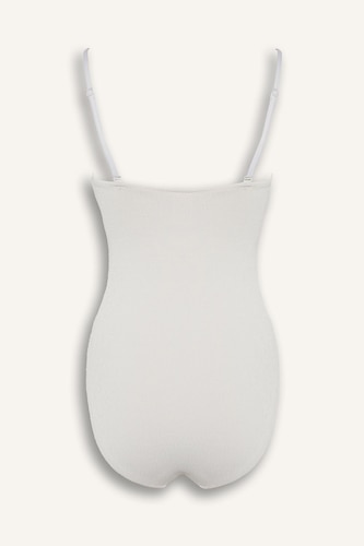 Regular Fit Crinkle Fabric One-piece Swimsuit