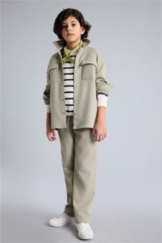 Erkek Çocuk - Genç Erkek Haki Düz Paça Pantolon Erkek Çocuk