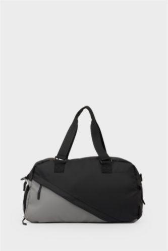 HOMME Noir Sac de sport et de voyage en simili cuir pour homme