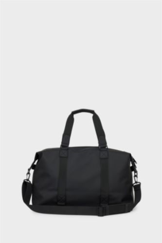 MAN Black Faux Leather Sports And Travel Bag