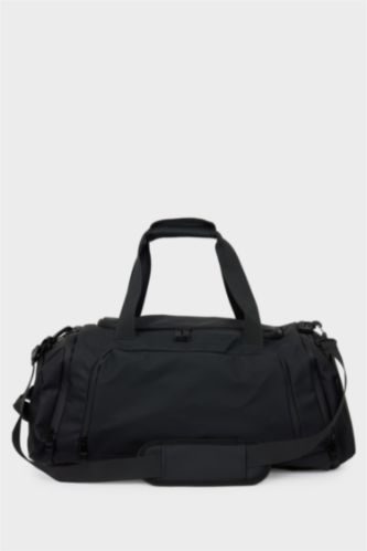 MAN Black Faux Leather Sports And Travel Bag