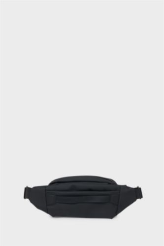 MAN Black Faux Leather Waist Bag