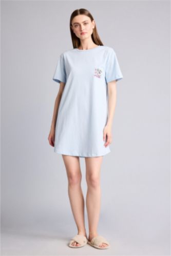 Women Light Blue Knitted Dress
