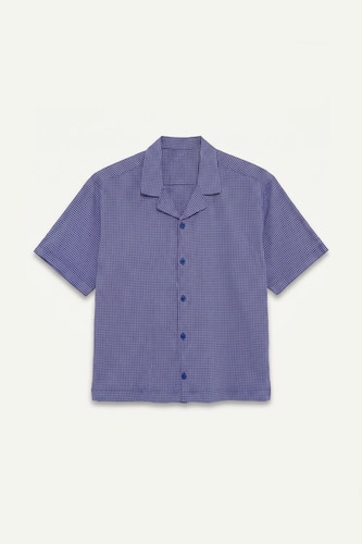 Boxy Fit Apache Collar Checked Shirt
