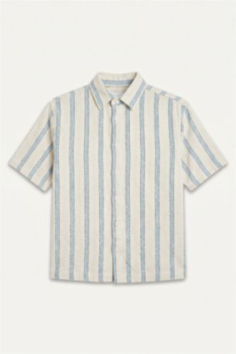 Men Blue Boxy Fit Woven Short Sleeve Shirt