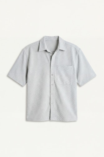 Stretch Fabric Boxy Fit Shirt