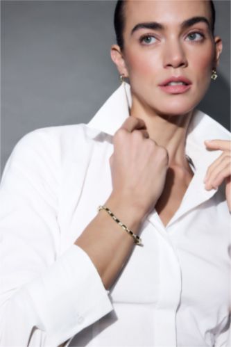 Kadın Altın Reis X DeFacto Diktörtgen Desenli Gold Bileklik