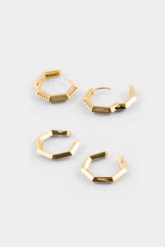 Kadın Altın Reis X DeFacto 2'li Gold Küpe