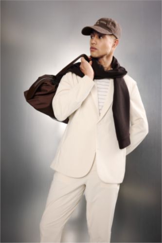 رجال بيج سترة بليزر سليم فيت وياخة جاكيت