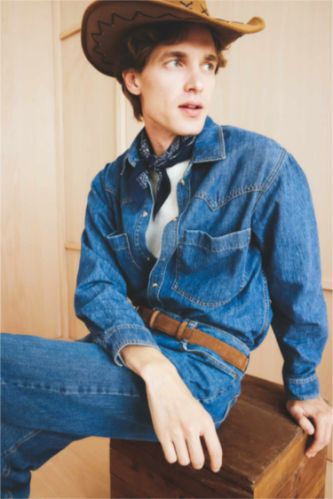 قميص جينز ردن طويل قصة مريحة