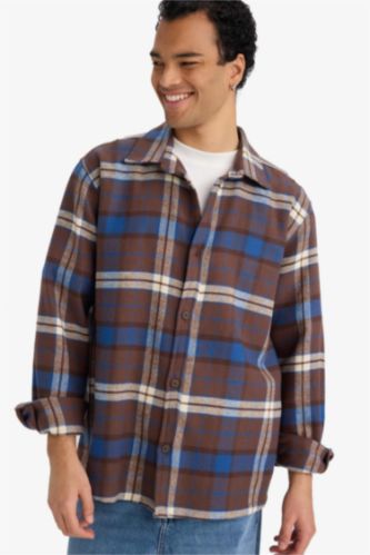Regular Fit Flannel Long Sleeve Shirt