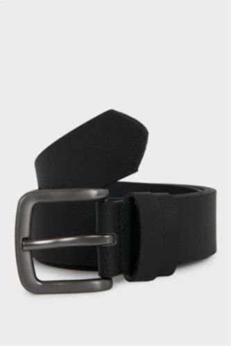 Erkek Dikdörtgen Toka Suni Deri Günlük Kemer