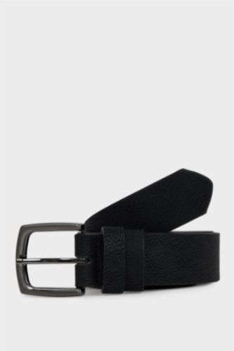 Erkek Dikdörtgen Toka Suni Deri Günlük Kemer